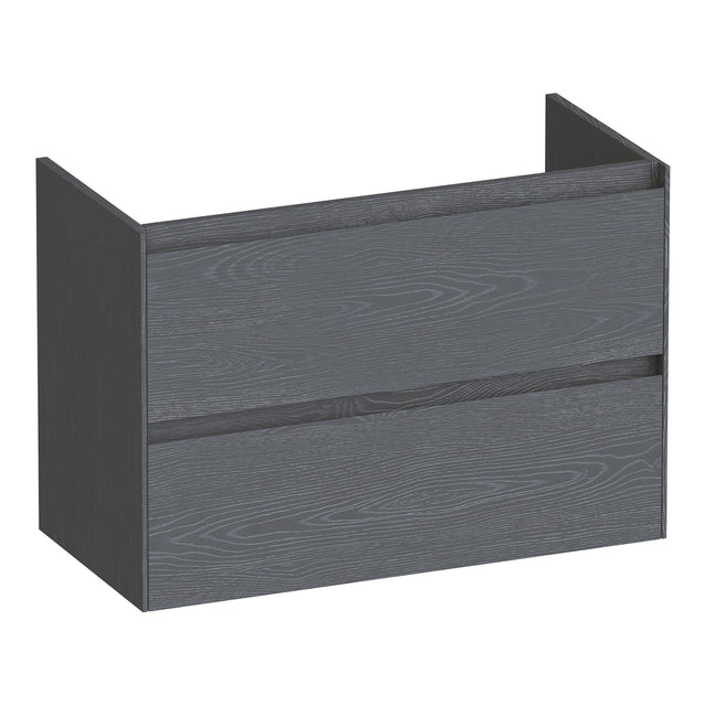 BRAUER Inspire onderkast ondiep 80 met 2 softclose lades greeploos en 1 sifon uitsparing Timber Grey OK-INO80TG