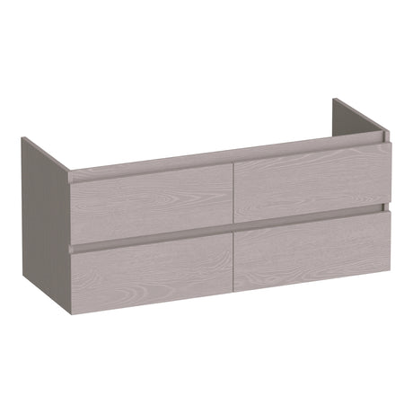 BRAUER Joy onderkast 120 met 4 softclose lades greeploos en 2 sifon uitsparingen Timber Greige OK-JY120-4TE