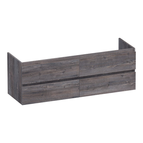 BRAUER Joy onderkast 140 met 4 softclose lades greeploos en 2 sifon uitsparingen Driftwood OK-JY140DR