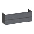 BRAUER Joy onderkast 140 met 4 softclose lades greeploos en 2 sifon uitsparingen Timber Grey OK-JY140TG