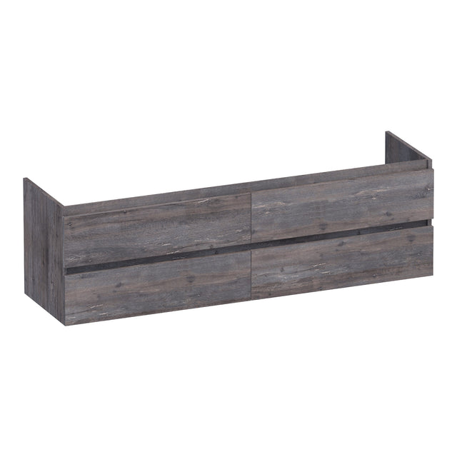 BRAUER Joy onderkast 160 met 4 softclose lades greeploos en 2 sifon uitsparingen Driftwood OK-JY160DR