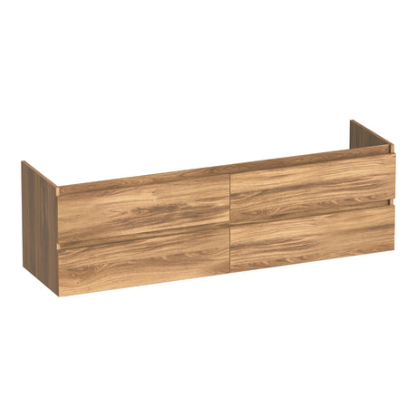 BRAUER Joy onderkast 160 met 4 softclose lades greeploos en 2 sifon uitsparingen Honey OK-JY160HO