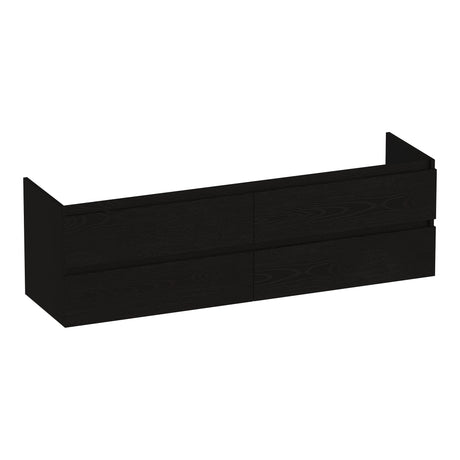 BRAUER Joy onderkast 160 met 4 softclose lades greeploos en 2 sifon uitsparingen Timber Black OK-JY160TB