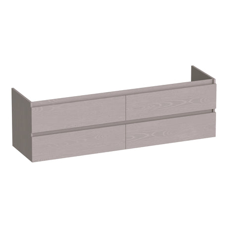 BRAUER Joy onderkast 160 met 4 softclose lades greeploos en 2 sifon uitsparingen Timber Greige OK-JY160TE