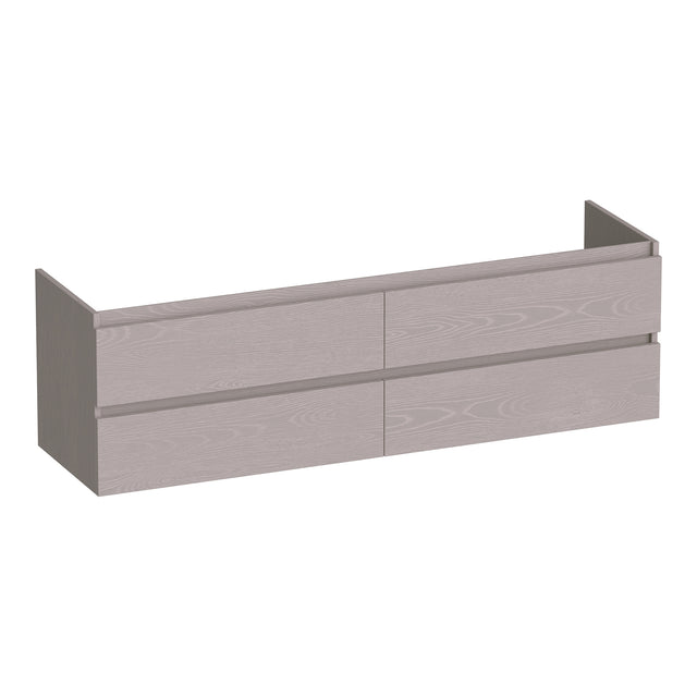 BRAUER Joy onderkast 160 met 4 softclose lades greeploos en 2 sifon uitsparingen Timber Greige OK-JY160TE