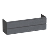 BRAUER Joy onderkast 160 met 4 softclose lades greeploos en 2 sifon uitsparingen Timber Grey OK-JY160TG