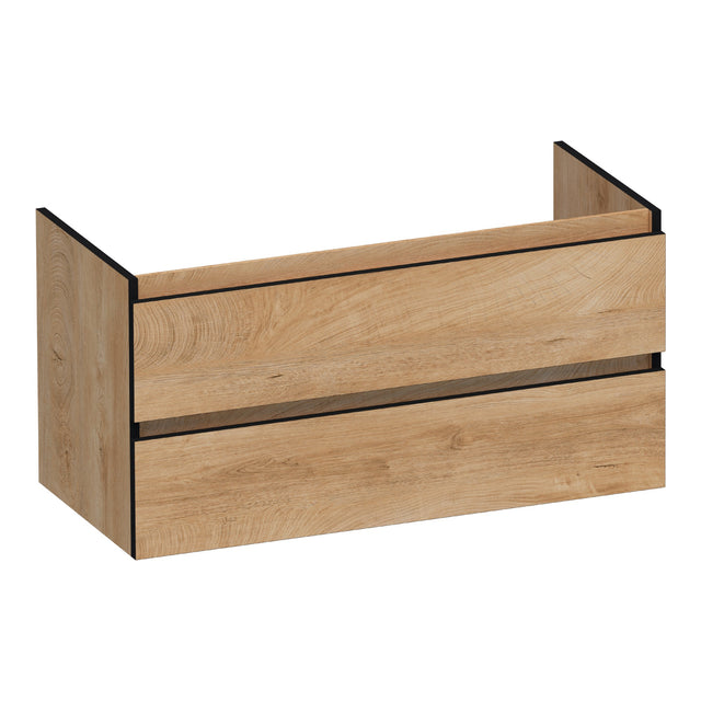 BRAUER Joy Edge onderkast 100 met 2 softclose lades greeploos en 1 sifon uitsparing Forest Tan OK-JYE100FT
