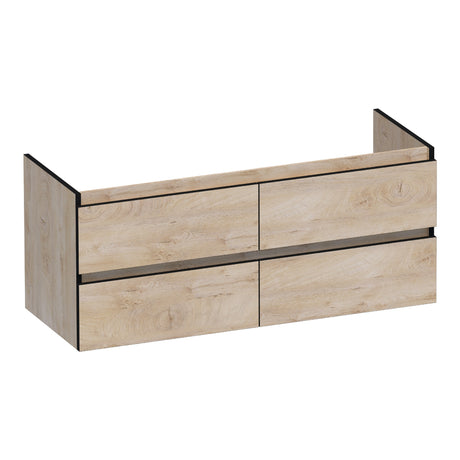 BRAUER Joy Edge onderkast 120 met 4 softclose lades greeploos en 2 sifon uitsparingen Forest Wheat OK-JYE120-4FW