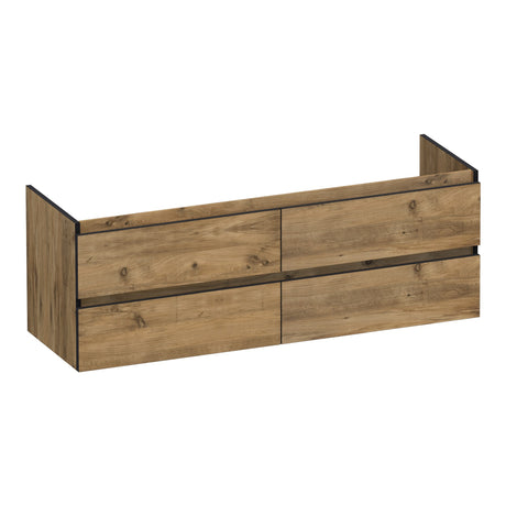BRAUER Joy Edge onderkast 140 met 4 softclose lades greeploos en 2 sifon uitsparingen Chateau OK-JYE140CH