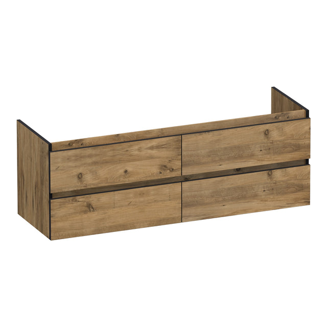 BRAUER Joy Edge onderkast 140 met 4 softclose lades greeploos en 2 sifon uitsparingen Chateau OK-JYE140CH
