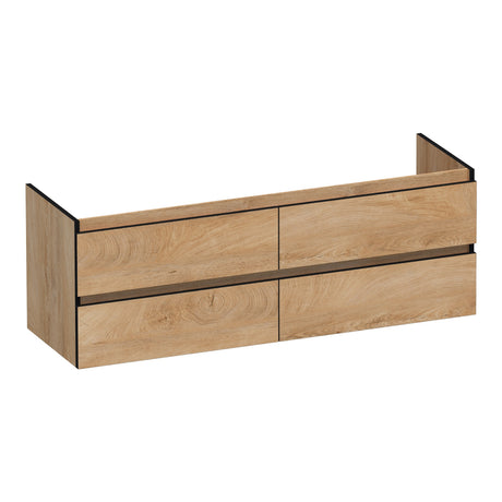 BRAUER Joy Edge onderkast 140 met 4 softclose lades greeploos en 2 sifon uitsparingen Forest Tan OK-JYE140FT