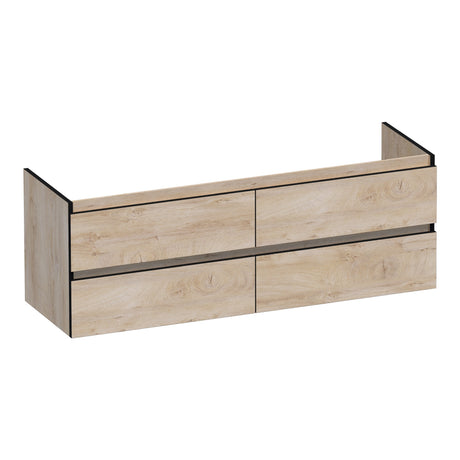 BRAUER Joy Edge onderkast 140 met 4 softclose lades greeploos en 2 sifon uitsparingen Forest Wheat OK-JYE140FW