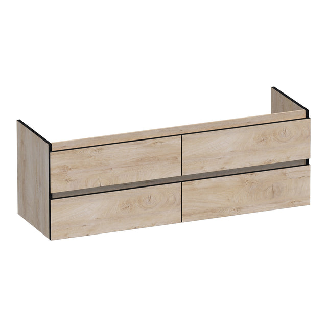 BRAUER Joy Edge onderkast 140 met 4 softclose lades greeploos en 2 sifon uitsparingen Forest Wheat OK-JYE140FW