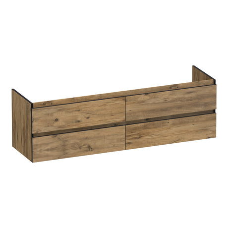 BRAUER Joy Edge onderkast 160 met 4 softclose lades greeploos en 2 sifon uitsparingen Chateau OK-JYE160CH