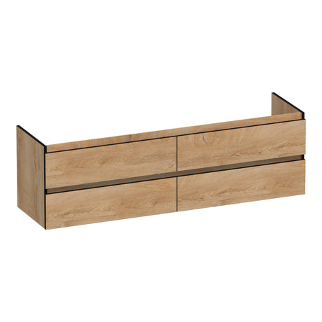 BRAUER Joy Edge onderkast 160 met 4 softclose lades greeploos en 2 sifon uitsparingen Forest Tan OK-JYE160FT