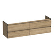 BRAUER Joy Edge onderkast 160 met 4 softclose lades greeploos en 2 sifon uitsparingen Sunlit OK-JYE160SL