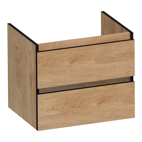 BRAUER Joy Edge onderkast 60 met 2 softclose lades greeploos en 1 sifon uitsparing Forest Tan OK-JYE60FT
