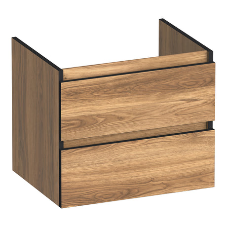 BRAUER Joy Edge onderkast 60 met 2 softclose lades greeploos en 1 sifon uitsparing Honey OK-JYE60HO