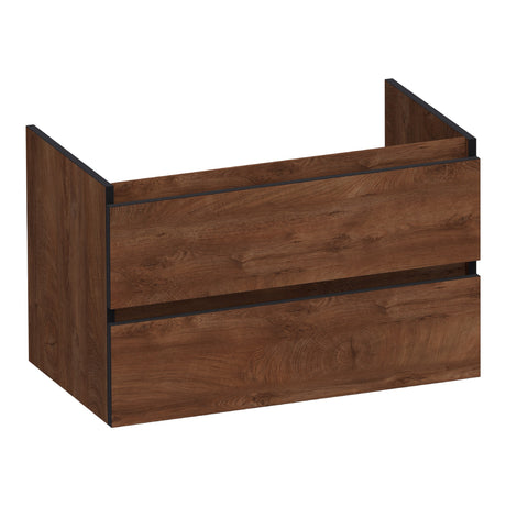 BRAUER Joy Edge onderkast 80 met 2 softclose lades greeploos en 1 sifon uitsparing Forest Cacao OK-JYE80FC