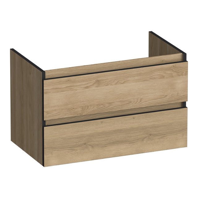 BRAUER Joy Edge onderkast 80 met 2 softclose lades greeploos en 1 sifon uitsparing Sunlit OK-JYE80SL