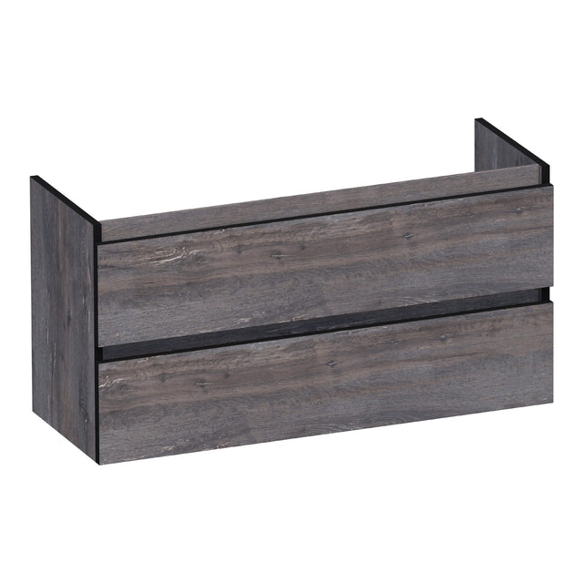 BRAUER Joy Edge onderkast ondiep 100 met 2 softclose lades greeploos en 1 sifon uitsparing Driftwood OK-JYEO100DR