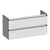BRAUER Joy Edge onderkast ondiep 100 met 2 softclose lades greeploos en 1 sifon uitsparing Forest Seashell OK-JYEO100FS