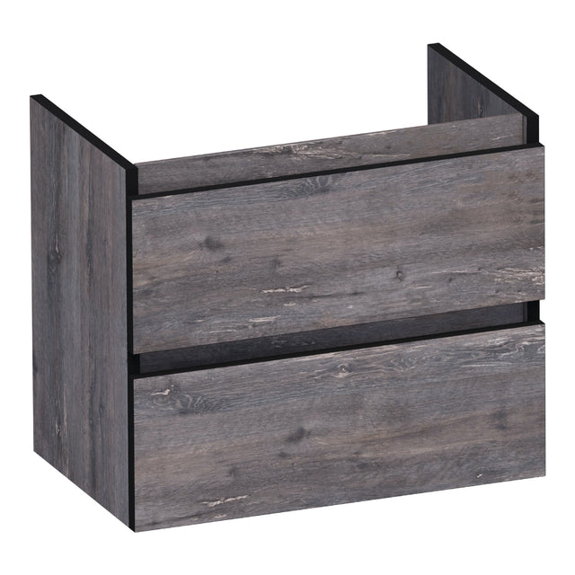 BRAUER Joy Edge onderkast ondiep 60 met 2 softclose lades greeploos en 1 sifon uitsparing Driftwood OK-JYEO60DR