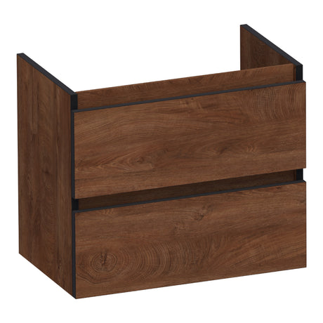 BRAUER Joy Edge onderkast ondiep 60 met 2 softclose lades greeploos en 1 sifon uitsparing Forest Cacao OK-JYEO60FC