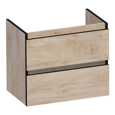 BRAUER Joy Edge onderkast ondiep 60 met 2 softclose lades greeploos en 1 sifon uitsparing Forest Wheat OK-JYEO60FW