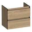 BRAUER Joy Edge onderkast ondiep 60 met 2 softclose lades greeploos en 1 sifon uitsparing Sunlit OK-JYEO60SL