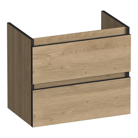 BRAUER Joy Edge onderkast ondiep 60 met 2 softclose lades greeploos en 1 sifon uitsparing Sunlit OK-JYEO60SL