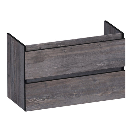 BRAUER Joy Edge onderkast ondiep 80 met 2 softclose lades greeploos en 1 sifon uitsparing Driftwood OK-JYEO80DR