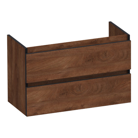 BRAUER Joy Edge onderkast ondiep 80 met 2 softclose lades greeploos en 1 sifon uitsparing Forest Cacao OK-JYEO80FC