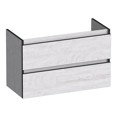 BRAUER Joy Edge onderkast ondiep 80 met 2 softclose lades greeploos en 1 sifon uitsparing Forest Seashell OK-JYEO80FS
