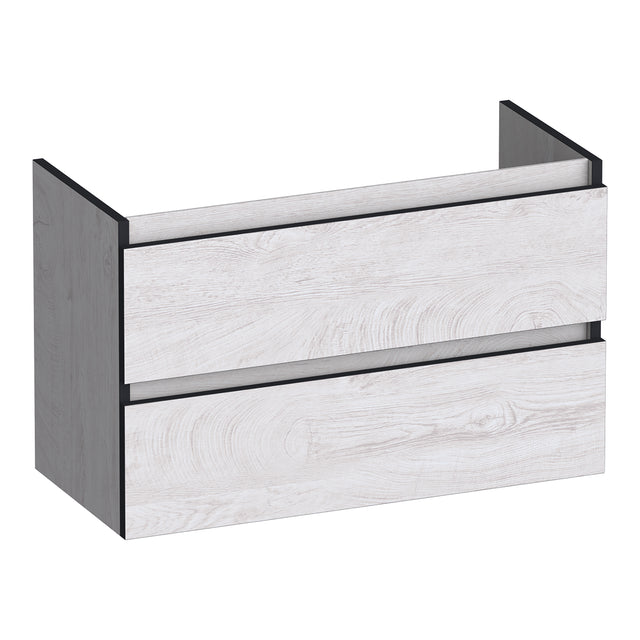 BRAUER Joy Edge onderkast ondiep 80 met 2 softclose lades greeploos en 1 sifon uitsparing Forest Seashell OK-JYEO80FS