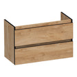 BRAUER Joy Edge onderkast ondiep 80 met 2 softclose lades greeploos en 1 sifon uitsparing Forest Tan OK-JYEO80FT