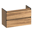 BRAUER Joy Edge onderkast ondiep 80 met 2 softclose lades greeploos en 1 sifon uitsparing Honey OK-JYEO80HO