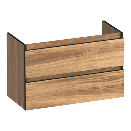 BRAUER Joy Edge onderkast ondiep 80 met 2 softclose lades greeploos en 1 sifon uitsparing Honey OK-JYEO80HO