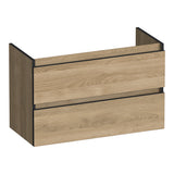 BRAUER Joy Edge onderkast ondiep 80 met 2 softclose lades greeploos en 1 sifon uitsparing Sunlit OK-JYEO80SL