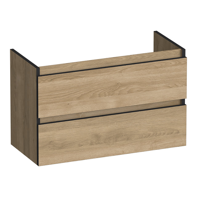 BRAUER Joy Edge onderkast ondiep 80 met 2 softclose lades greeploos en 1 sifon uitsparing Sunlit OK-JYEO80SL