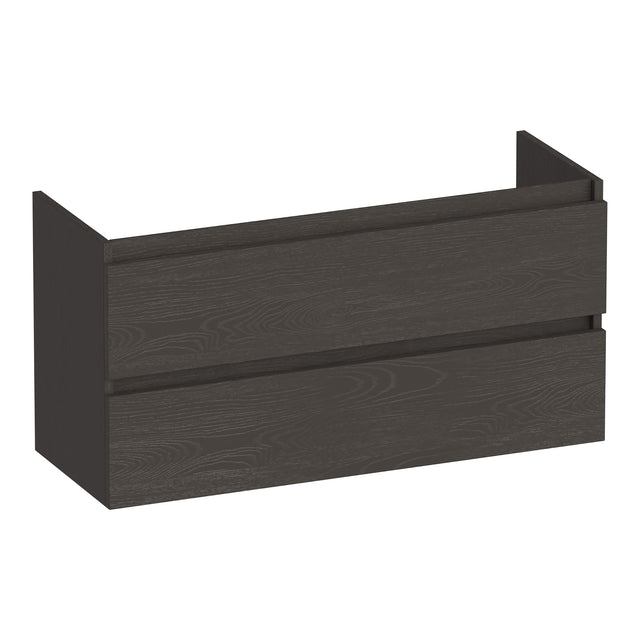 BRAUER Joy onderkast ondiep 100 met 2 softclose lades greeploos en 1 sifon uitsparing Timber Anthracite OK-JYO100TA
