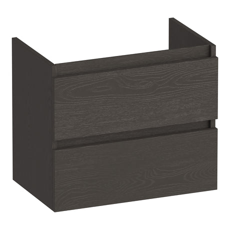 BRAUER Joy onderkast ondiep 60 met 2 softclose lades greeploos en 1 sifon uitsparing Timber Anthracite OK-JYO60TA