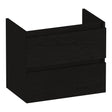 BRAUER Joy onderkast ondiep 60 met 2 softclose lades greeploos en 1 sifon uitsparing Timber Black OK-JYO60TB