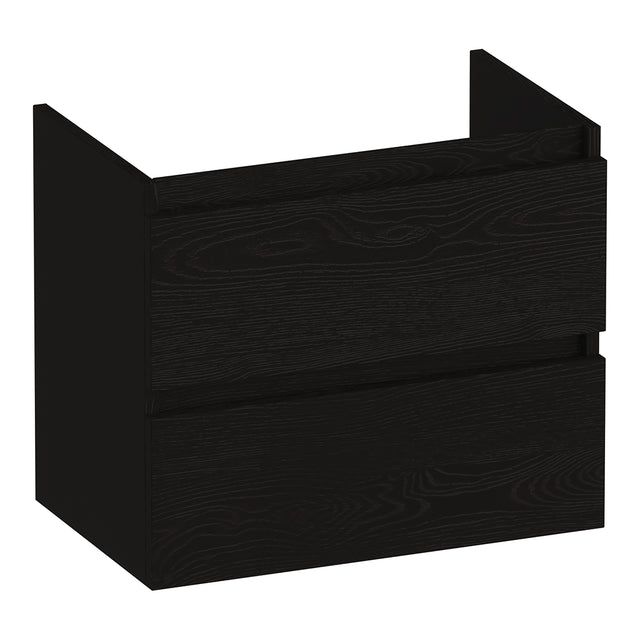 BRAUER Joy onderkast ondiep 60 met 2 softclose lades greeploos en 1 sifon uitsparing Timber Black OK-JYO60TB