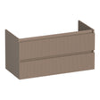 BRAUER Joy Wavy onderkast 100 met 2 softclose lades greeploos en 1 sifon uitsparing mat mokka OK-JYW100MM