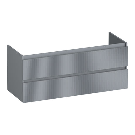BRAUER Joy Wavy onderkast 120 met 2 softclose lades greeploos en 1 sifon uitsparing mat grijs OK-JYW120-1MG