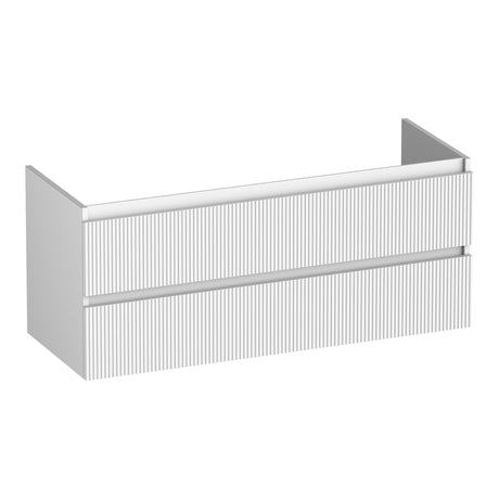 BRAUER Joy Wavy onderkast 120 met 2 softclose lades greeploos en 2 sifon uitsparingen mat wit OK-JYW120-2MW