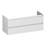 BRAUER Joy Wavy onderkast 120 met 4 softclose lades greeploos en 2 sifon uitsparingen mat wit OK-JYW120-4MW