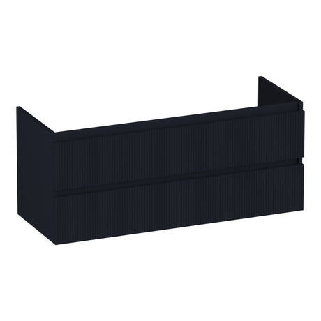 BRAUER Joy Wavy onderkast 120 met 4 softclose lades greeploos en 2 sifon uitsparingen mat zwart OK-JYW120-4MZ