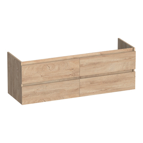 BRAUER Joy Wavy onderkast 140 met 4 softclose lades greeploos en 2 sifon uitsparingen Forest Wheat OK-JYW140FW